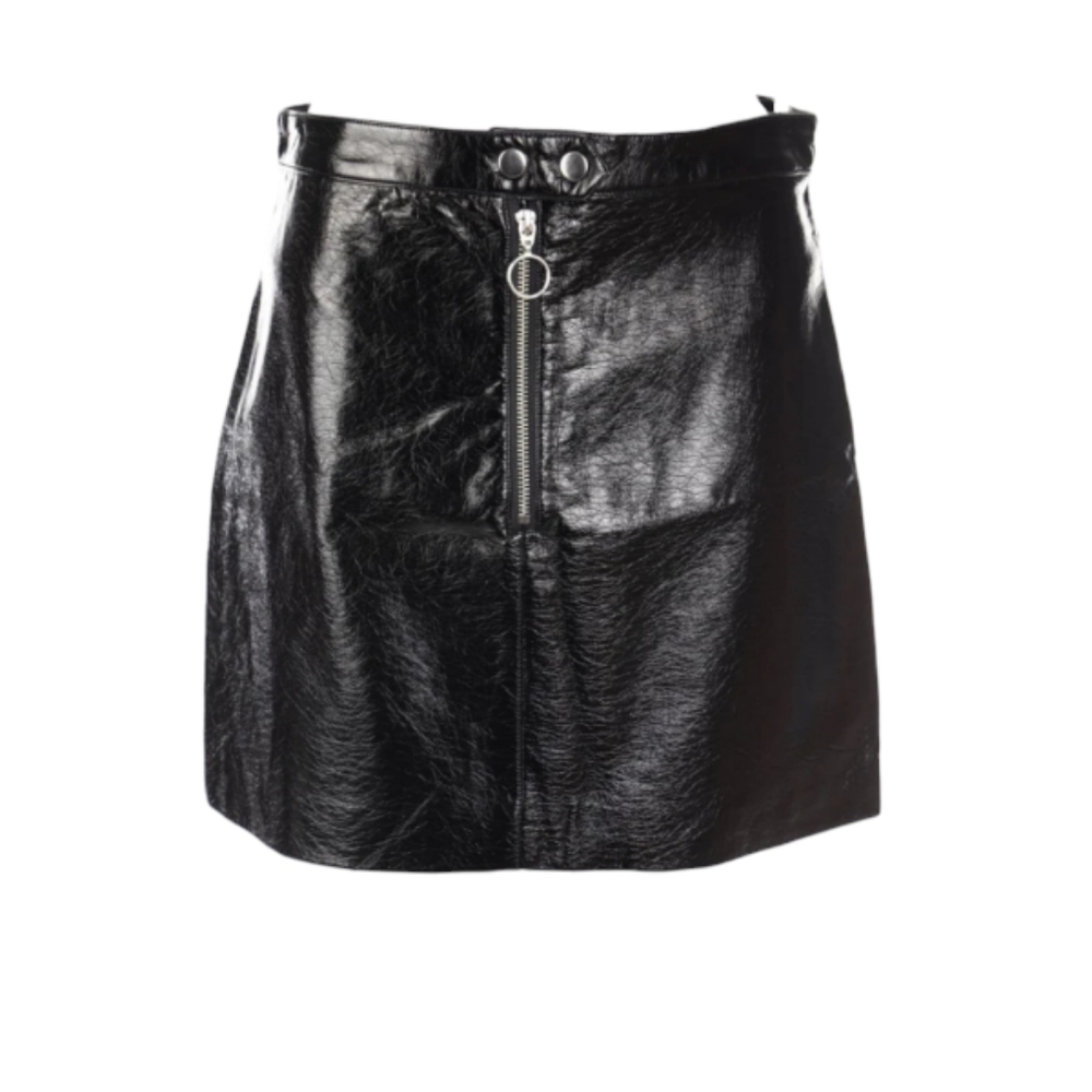 H&M Divided patent leather mini skirt with exposed zip size 8